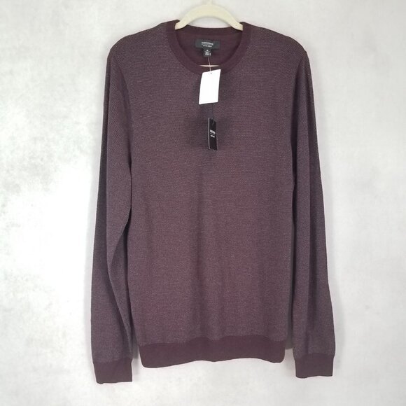 Nordstrom Other - NWT Nordstrom Mens M Crewneck Sweater Pullover Burgundy Wool Casual Office Fall
